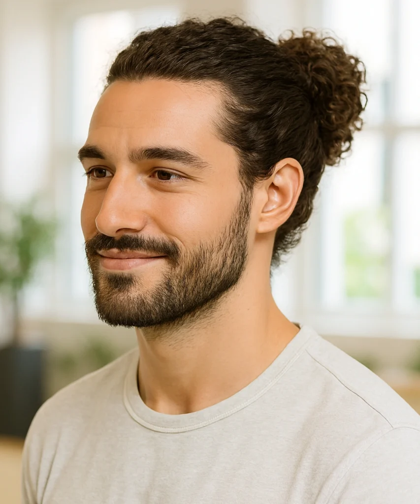 Curly Man Bun