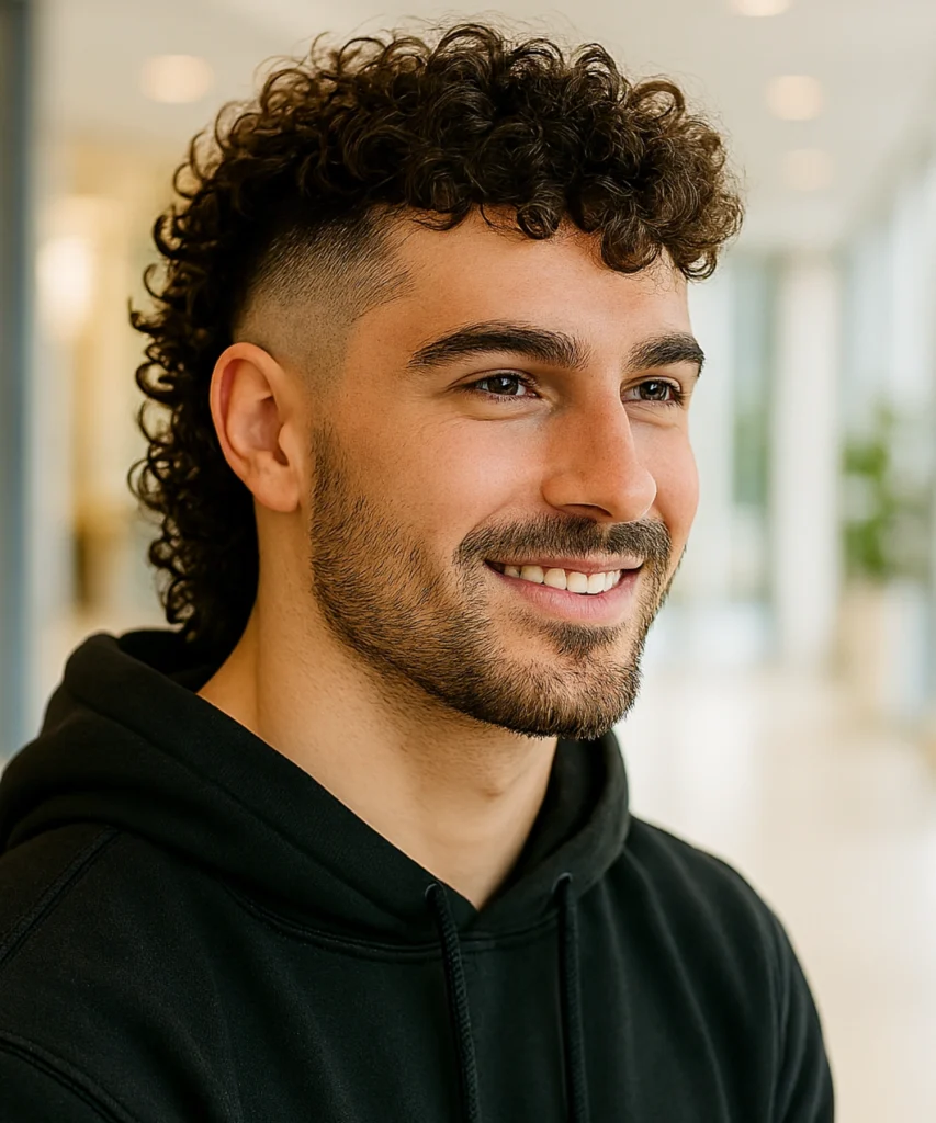 Curly Mullet Fade