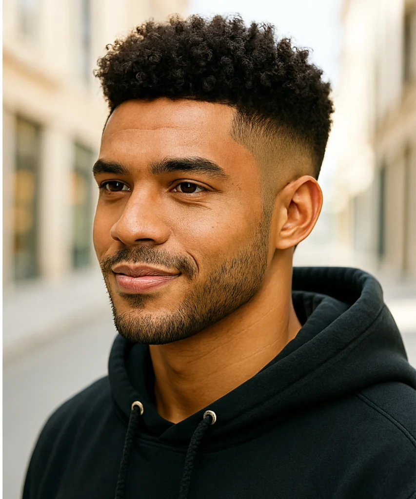 Curly Taper Fade