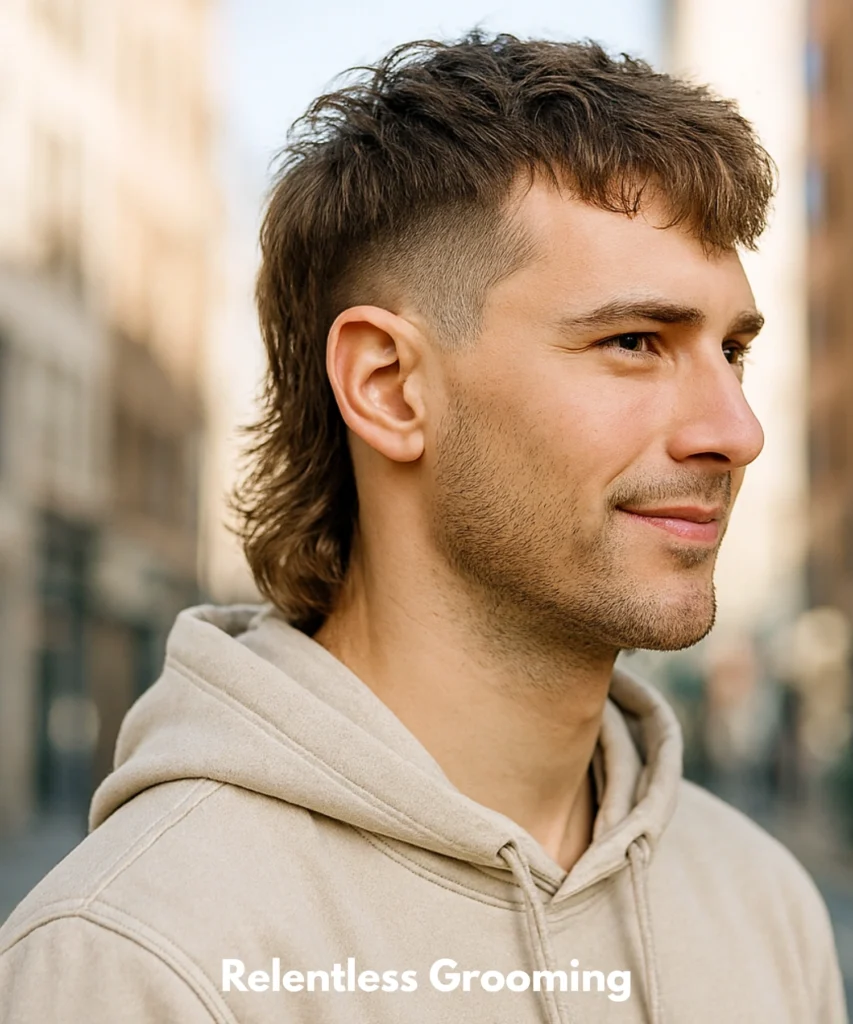 Temple Fade Mullet