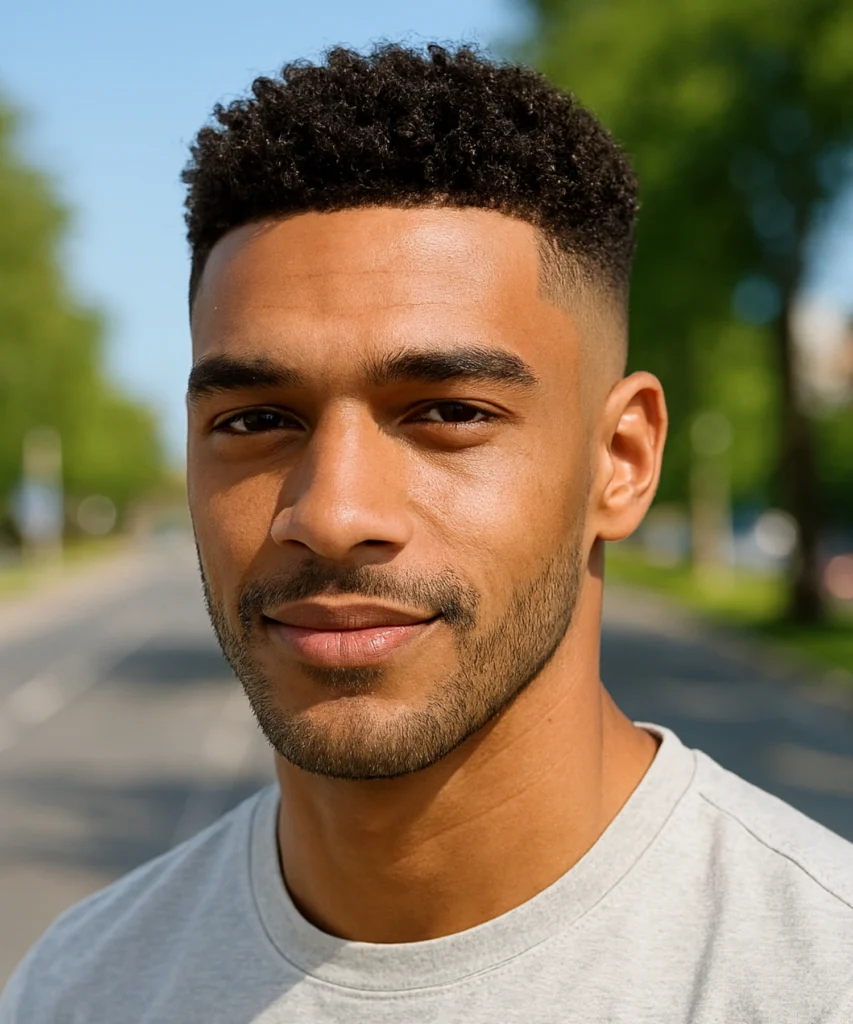 Temple Fade with Curls