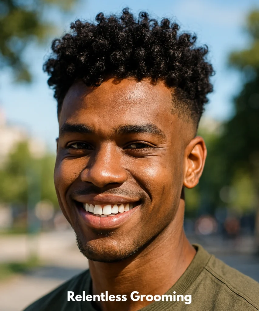 Bouncy Mini Curls with Low Fade