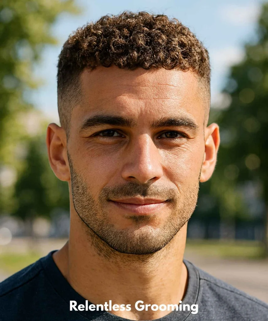 Buzz Cut Men: Sleek Haircuts for a Confident Look 22 Curly Buzz Cut