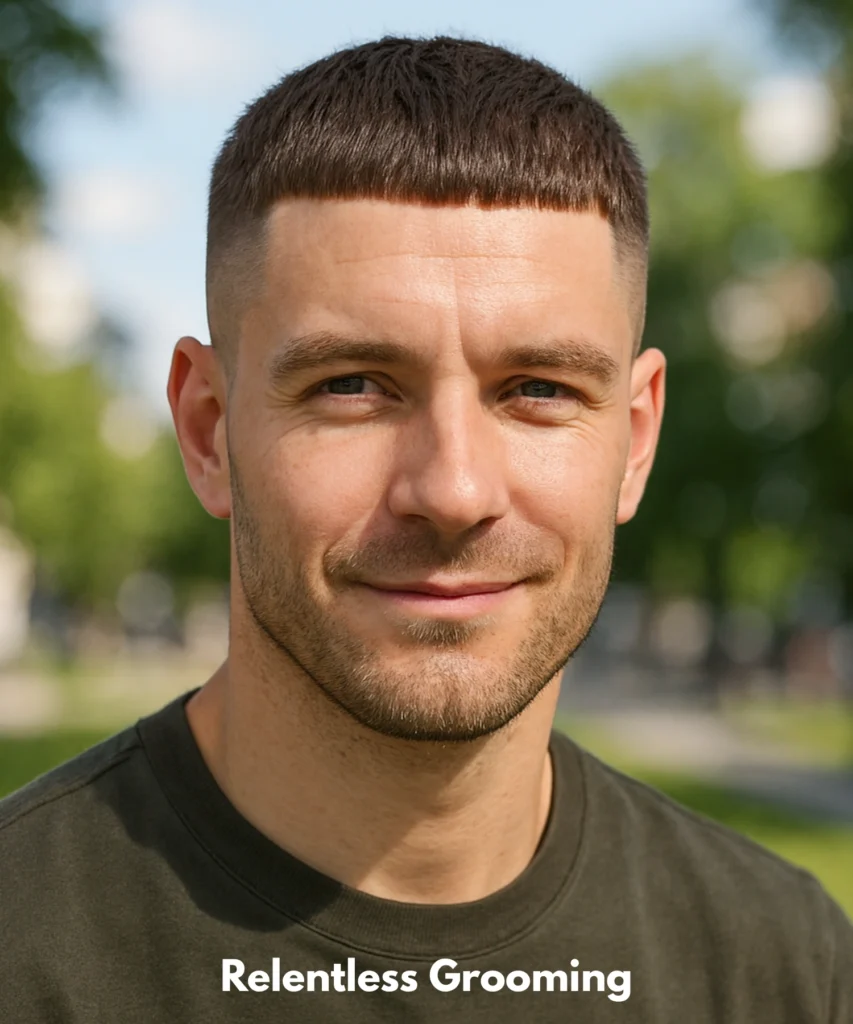 Low Taper with Caesar Cut