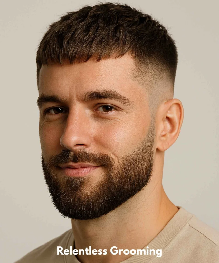 The French Crop with Beard Fade