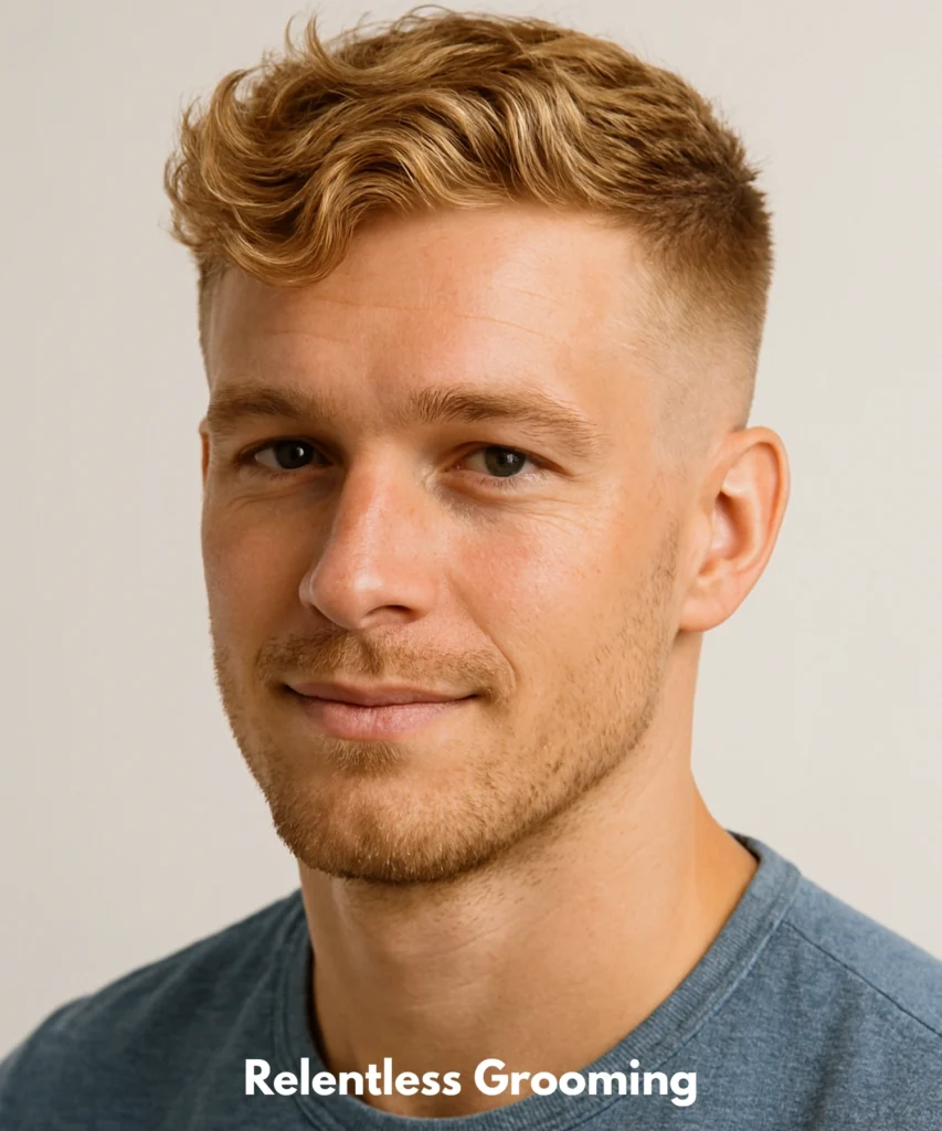 Wavy or Blonde Wavy Low Fade