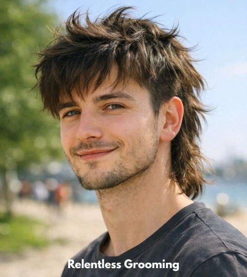 Messy Two Block Mullet