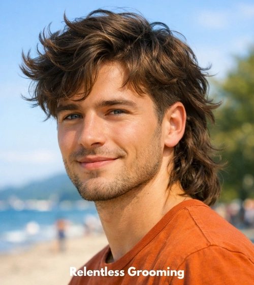 Wavy Two Block Mullet