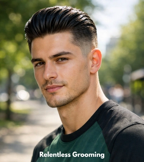 Low Taper Fade + Slick Back