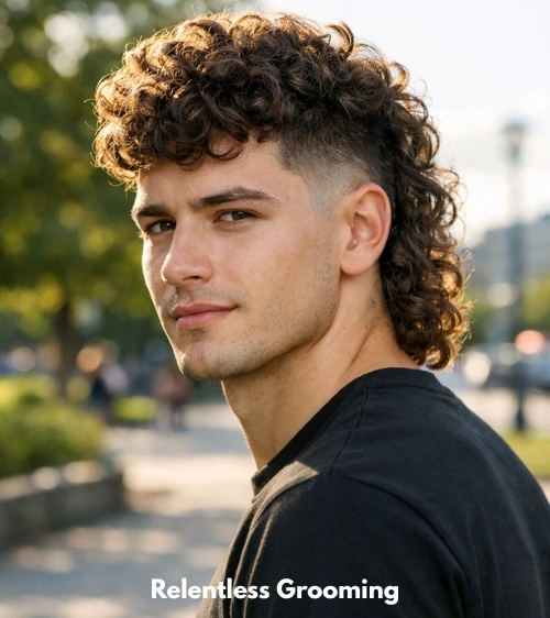 Curly Mullet Fade: Bold Styles to Upgrade Your Look 6 Mid Fade Curly Mullet