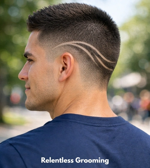 Crew Cut with Curved Design