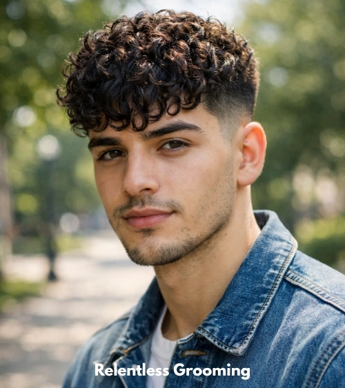 Low Taper Fade Textured Fringe: Best Modern Styles 4 Curly Textured Fringe with Low Taper