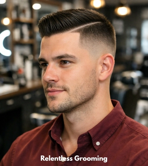 Taper Fade with Hard Part