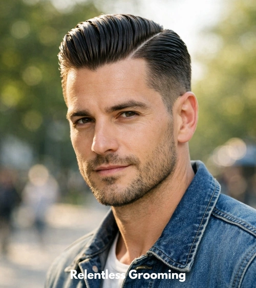 Slick Back Hairstyles That Never Go Out of Style 16 Slick Back with Razor Part